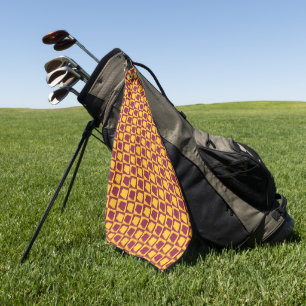 Arizona Checkerboard Maroon and Gold Golf Towel