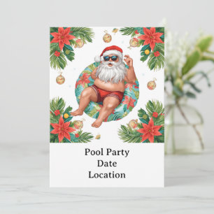 Arizona Christmas themed Pool Party Invitation