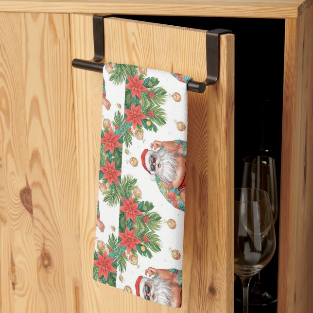 Arizona Christmas themed with Santa Pool party  Tea Towel (Thirds Fold)