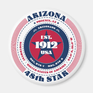 Arizona Circle Typography Souvenir Magnet