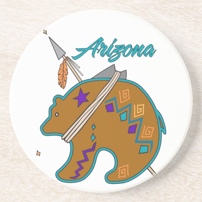 Arizona Clan Native American Bear Coaster (Front)