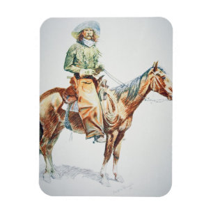 Arizona Cowboy, 1901 (crayon on paper) Magnet