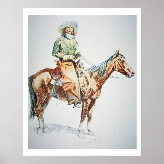 Arizona Cowboy, 1901 (crayon on paper) Poster (Front)