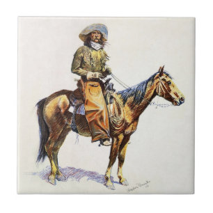 Arizona Cowboy Western Art by Frederic Remington Ceramic Tile
