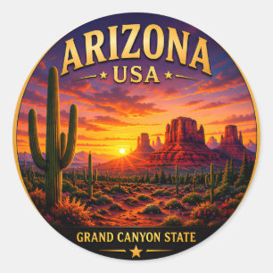 Arizona Desert Adventure Southwest Travel Classic Round Sticker