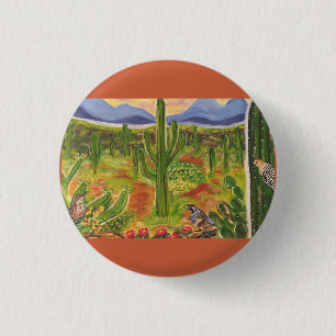 Arizona Desert Art 3 Cm Round Badge