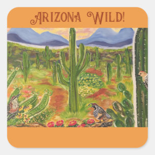 Arizona Desert Art Square Sticker