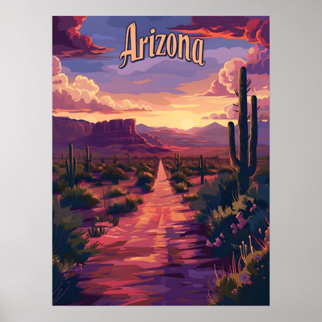 Arizona desert at night poster (Front)