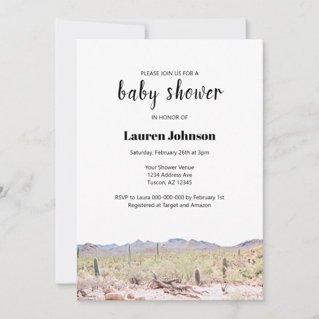 Arizona Desert Baby Shower Invitation (Front)
