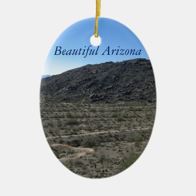 Arizona Desert Beauty Ceramic Tree Decoration (Front)