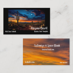 Arizona Desert Cactus Sunset Business Card
