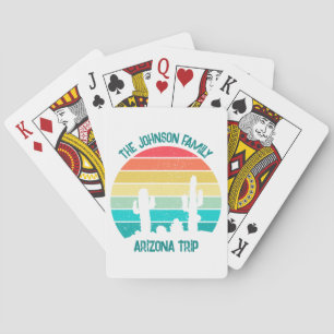 Arizona Desert Cactus Sunset Personalized Playing Cards