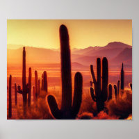 Arizona Desert cactus sunset