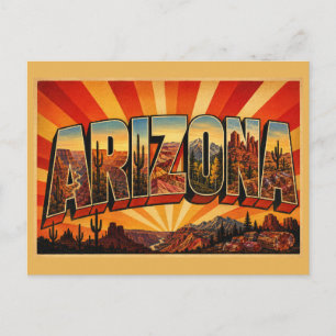 Arizona Desert Canyon Mountain Vintage Art Postcard