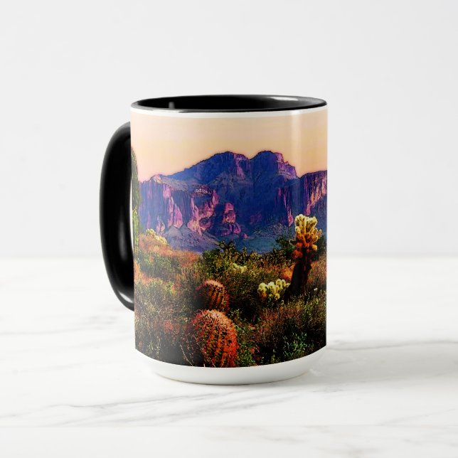 Arizona Desert Landscape Superstition Mountain Mug (Front Left)