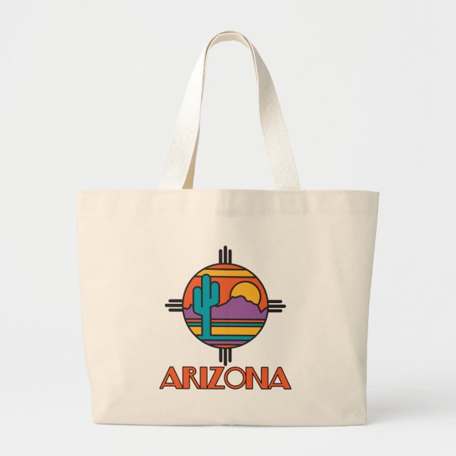 Arizona Desert Mandala Large Tote Bag (Front)
