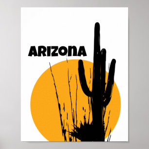 Arizona Desert Plants Silhouette   Poster