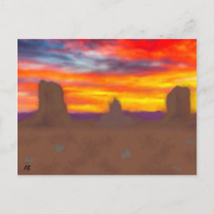 Arizona Desert Rocks as the Sun Sets, Postcard
