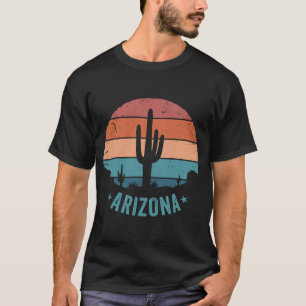 Arizona Desert Saguaro Cactus Retro Sunset Vintage T-Shirt