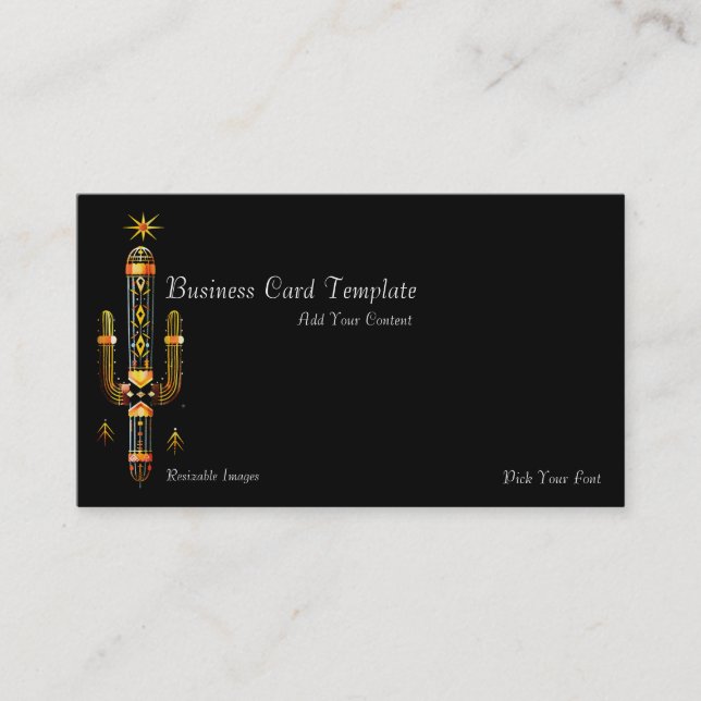 Arizona Desert Sahuaro Cactus Business Card (Front)