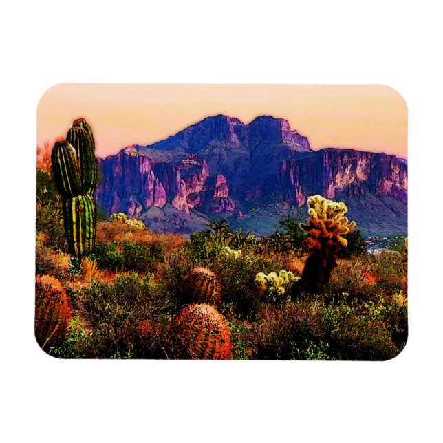 Arizona Desert Scenery Superstition Mountain Magnet (Horizontal)