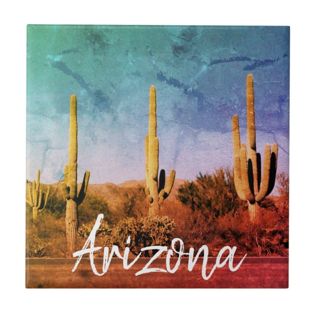 Arizona Desert Southwest Ceramic Tile (Front)