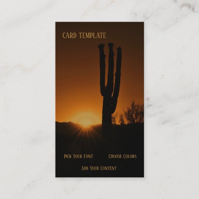 Arizona Desert Southwest Sunset Business Card (Front)