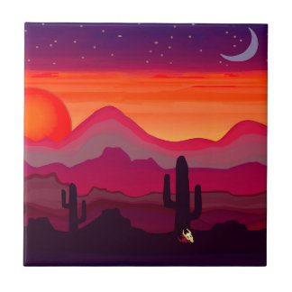 Arizona Desert Sunset Ceramic Tile