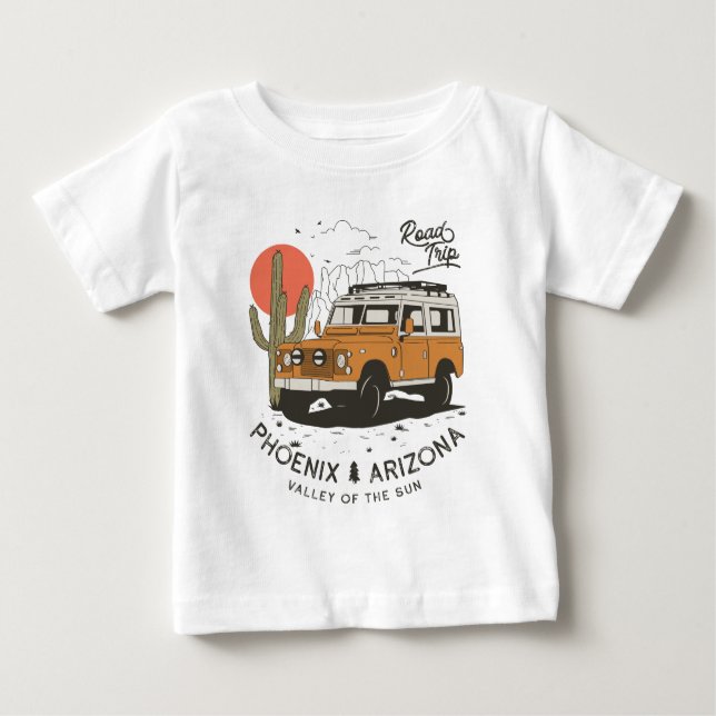 Arizona Desert Sunset Road Trip Cactus Phoenix Baby T-Shirt (Front)
