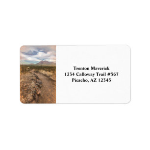 Arizona Desert View Hiking Trail Digital Art Label