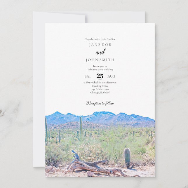 Arizona Desert Wedding Invitation (Front)