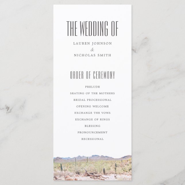 Arizona Desert Wedding Program (Front)