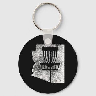 Arizona Disc Golf State With Sket Distressed Graph Key Ring