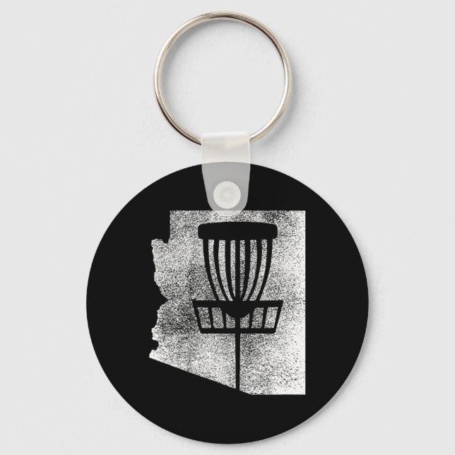 Arizona Disc Golf State With Sket Distressed Graph Key Ring (Front)