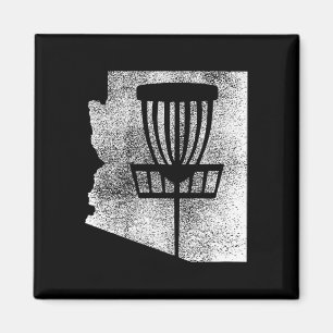 Arizona Disc Golf State With Sket Distressed Graph Magnet