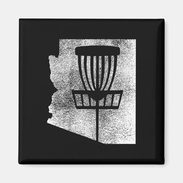 Arizona Disc Golf State With Sket Distressed Graph Magnet (Front)