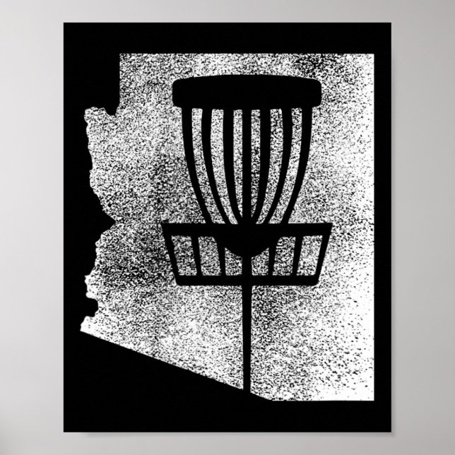 Arizona Disc Golf State With Sket Distressed Graph Poster (Front)