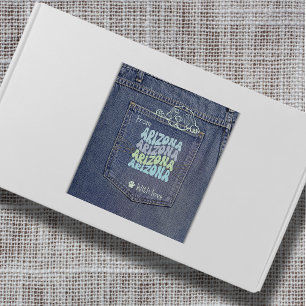 Arizona Dog in Denim Pocket Classic Square Sticker