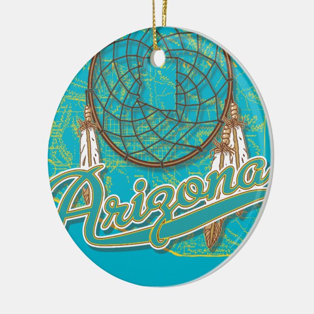 Arizona Dream Catcher Ceramic Tree Decoration (Left)
