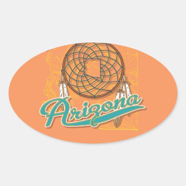 Arizona Dream Catcher Oval Sticker (Front)