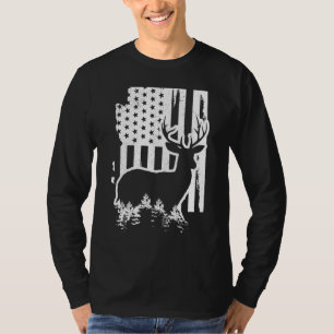 Arizona Elk Hunting State Map American Flag Patrio T-Shirt