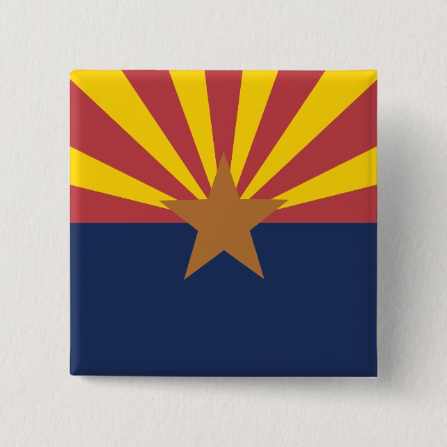 Arizona Flag 15 Cm Square Badge (Front)