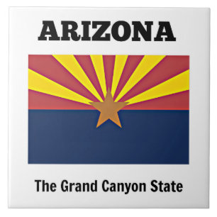 Arizona, flag and motto, ceramic tile