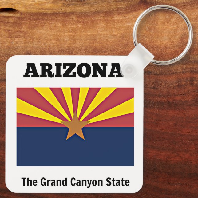 Arizona, flag and motto, key ring (Back)