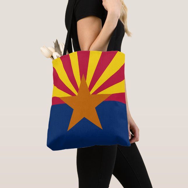 Arizona Flag & Arizona State USA fashion/sport fan Tote Bag (Close Up)