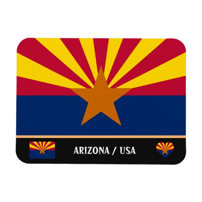 Arizona Flag & Arizona State USA /travel America Magnet (Horizontal)