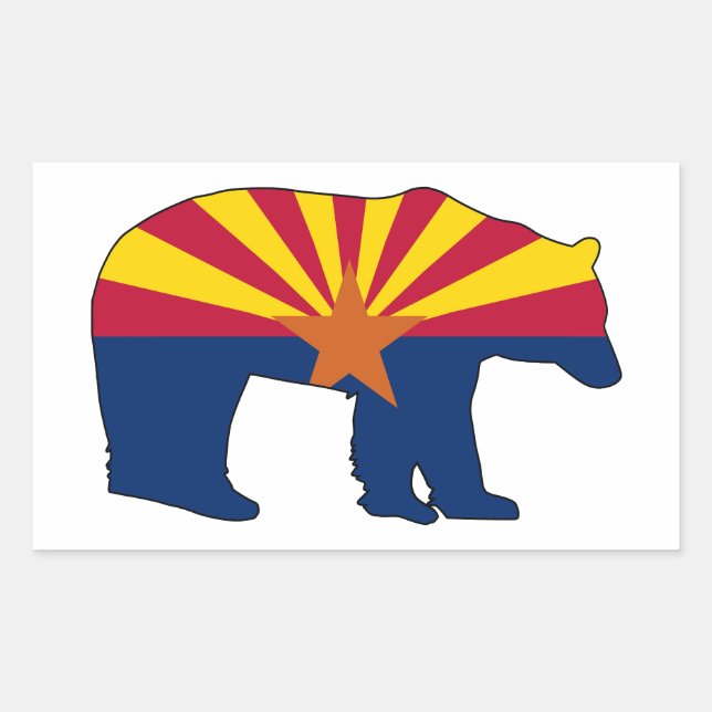 Arizona Flag Bear Rectangular Sticker (Front)