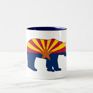 Arizona Flag Bear Two-Tone Coffee Mug
