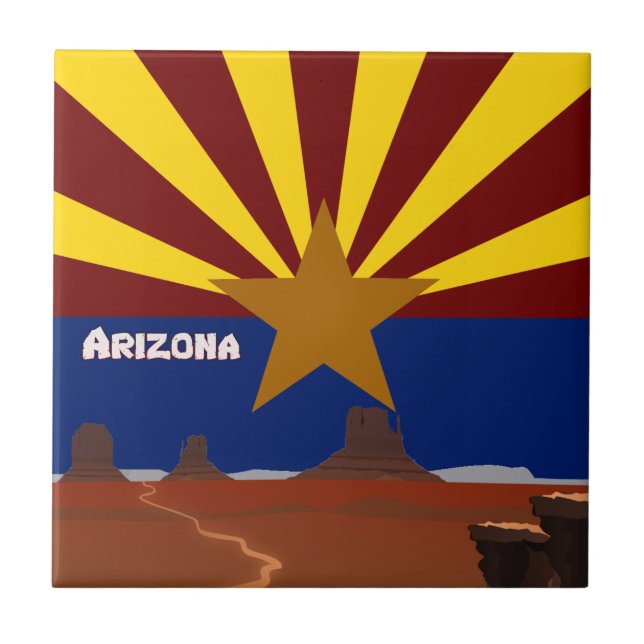 Arizona flag ceramic tile (Front)