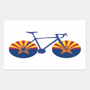 Arizona Flag Cycling Rectangular Sticker
